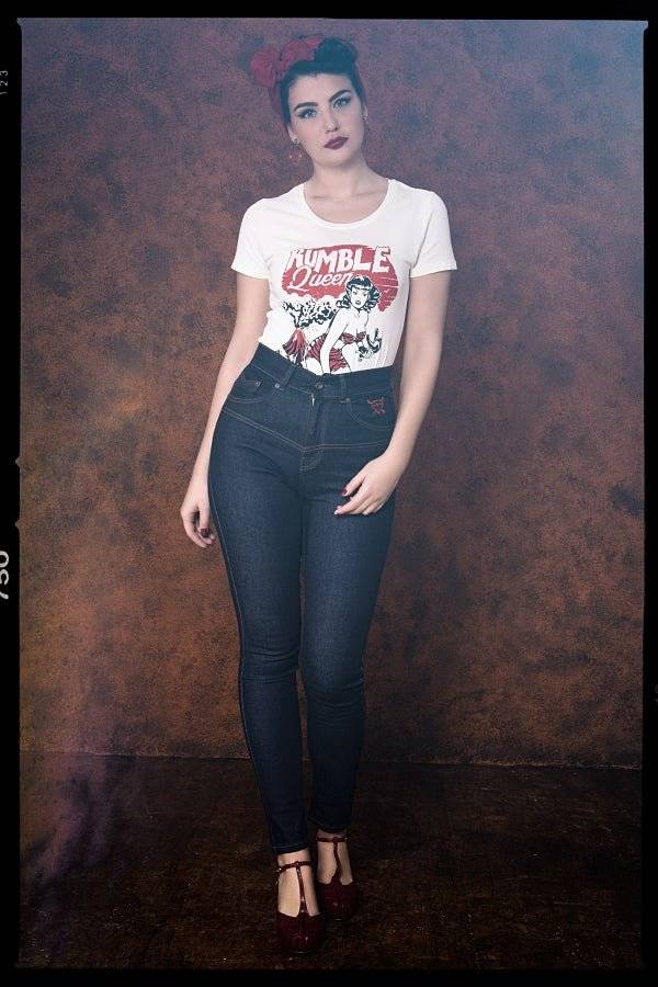 Queen Kerosin T-Shirt Im Vintage Look «Rumble Queen»