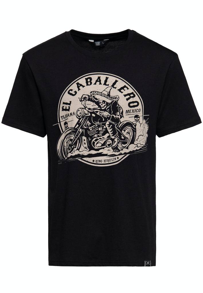 Queen Kerosin T-Shirt mit Front Print «El Caballero»