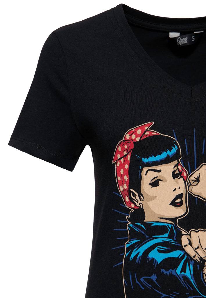 Queen Kerosin T-Shirt Mit Retro-Print «We Can Do It»