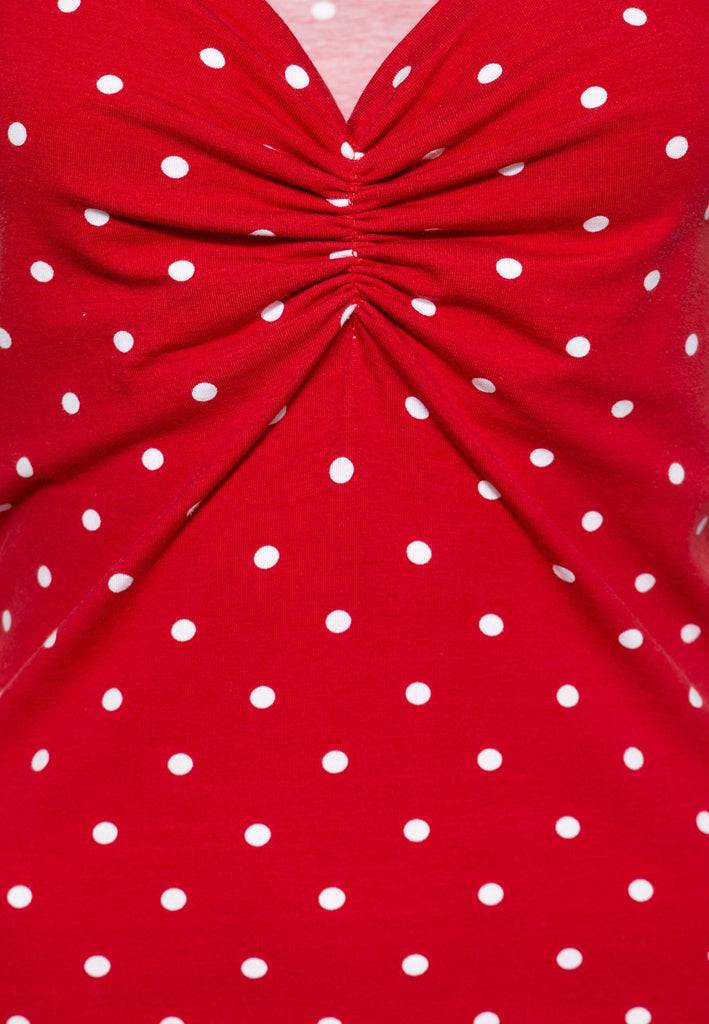 Queen Kerosin Top Mit Polka-Dots
