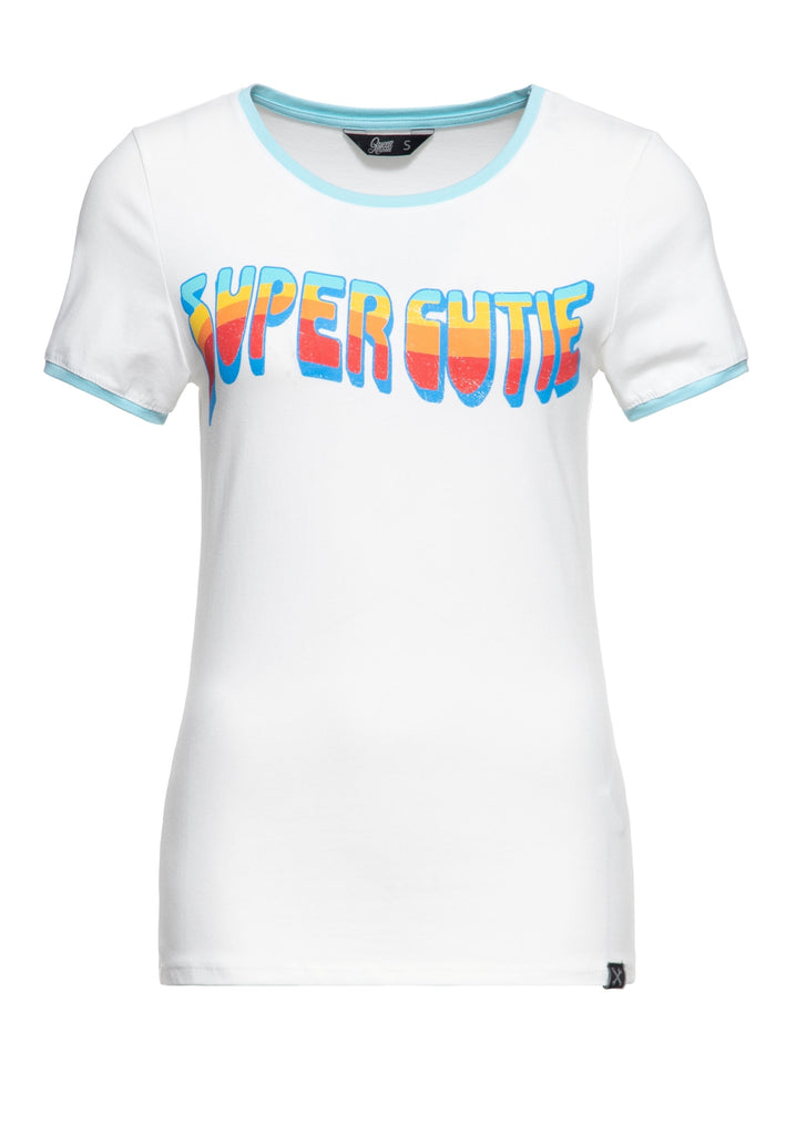 Queen Kerosin Vintage Ringer T-Shirt «Super Cutie»