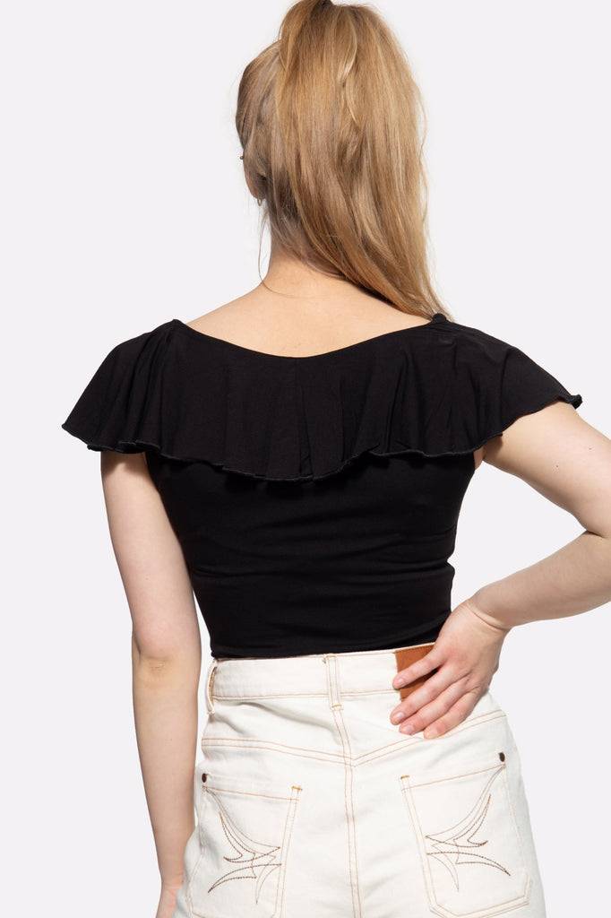 Queen Kerosin Volant Top Unifarben