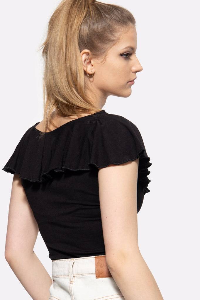 Queen Kerosin Volant Top Unifarben