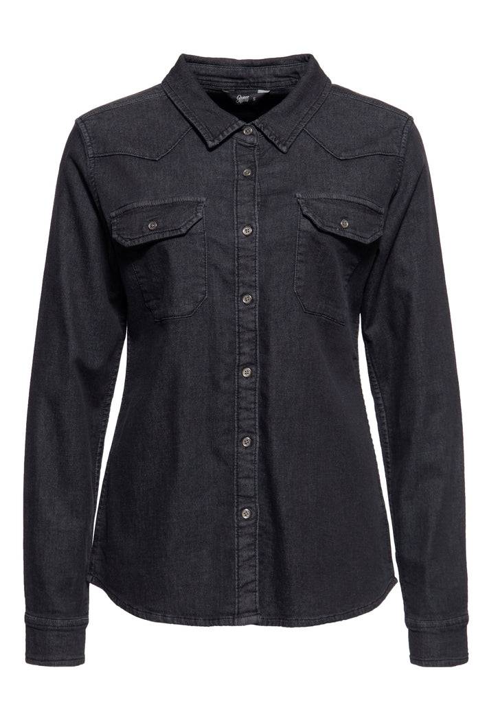 Queen Kerosin Washed Joggdenim Shirt «Snake Girl»