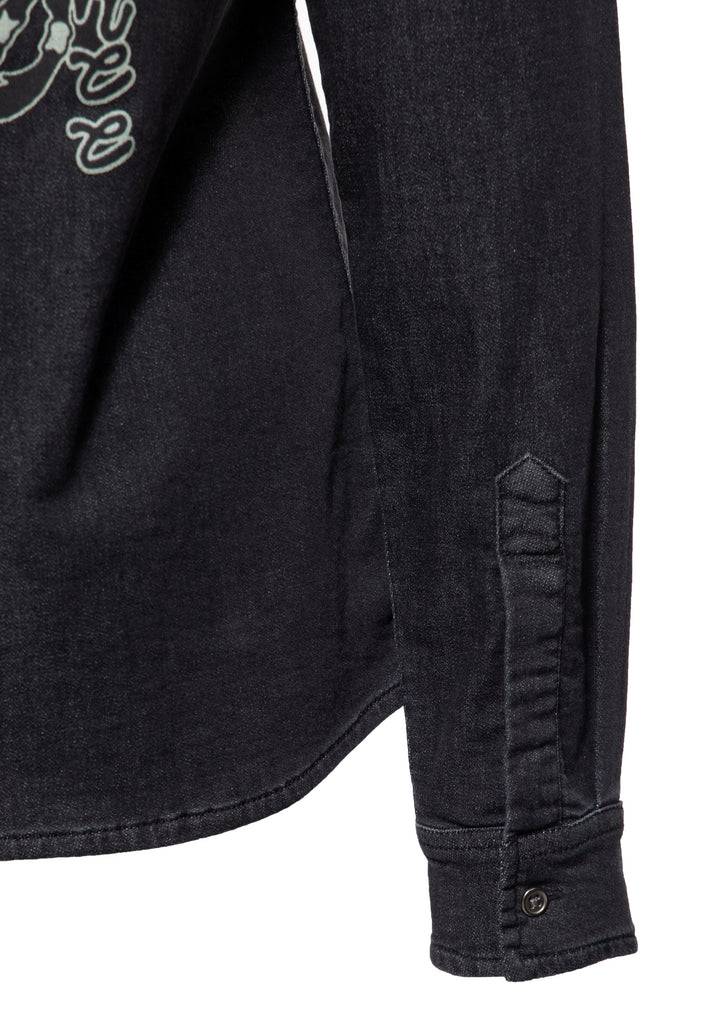 Queen Kerosin Washed Joggdenim Shirt «Snake Girl»