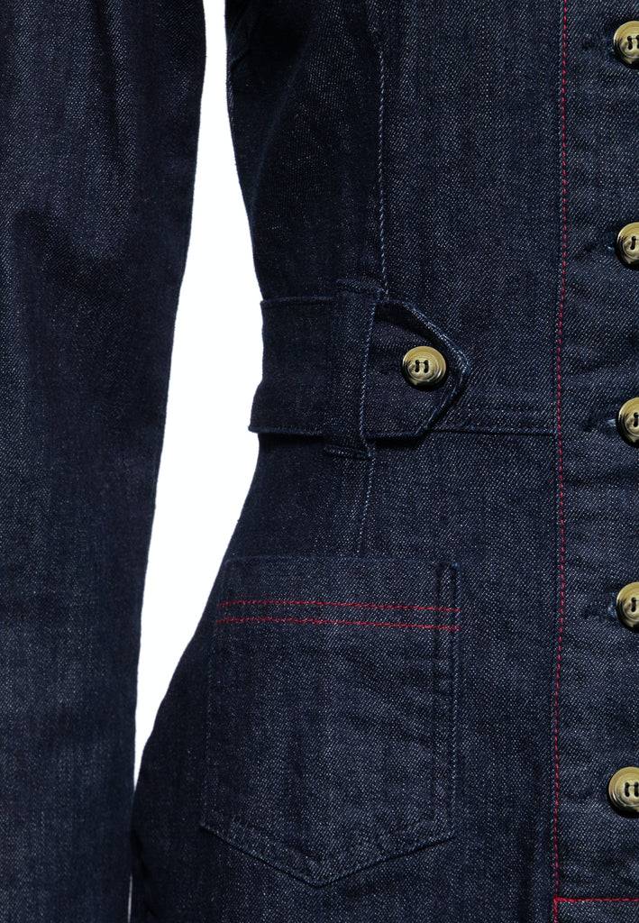 Queen Kerosin Western Pencil Kleid «Roses»