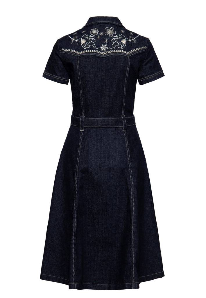 Queen Kerosin Western Swing Kleid Mit Stickerei