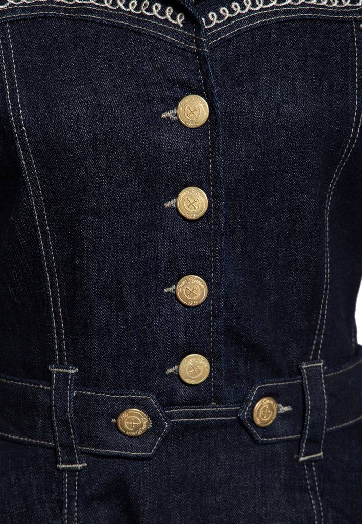 Queen Kerosin Western Swing Kleid Mit Stickerei