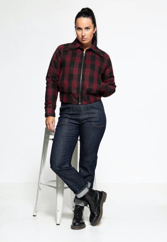 Queen Kerosin Wolljacke Mit Karo-Muster