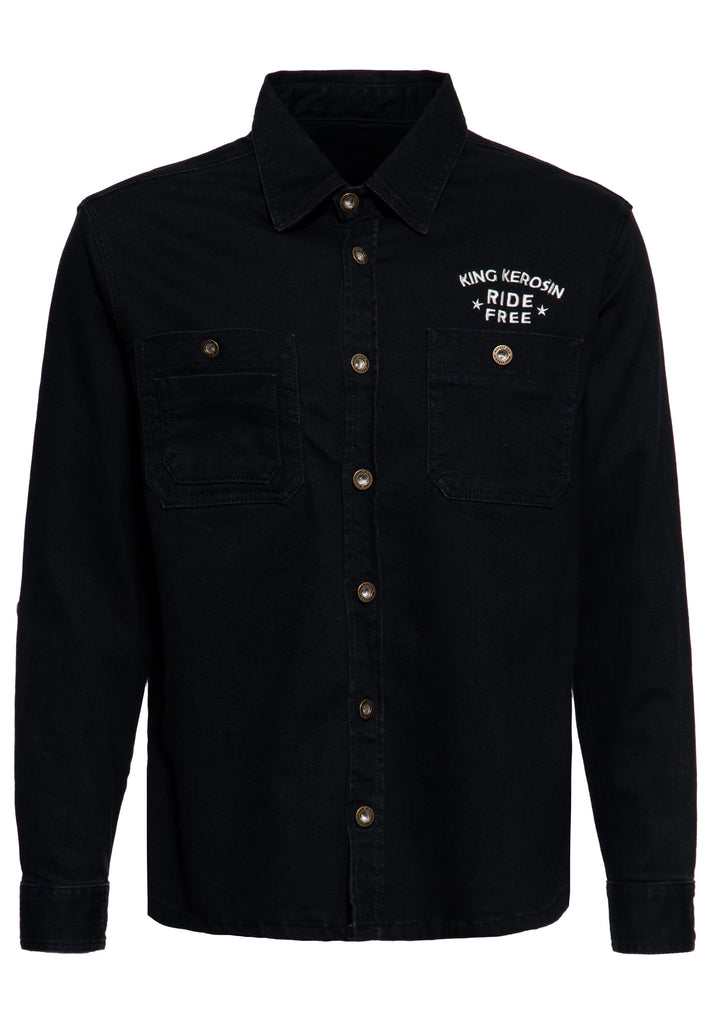 Queen Kerosin Workwear Hemd «Ride Free Live Free»
