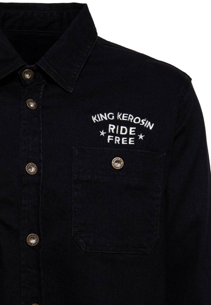 Queen Kerosin Workwear Hemd «Ride Free Live Free»