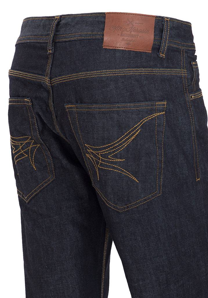 Queen Kerosin Regular Fit Jeans In Dark Blue Mit Logo-Patch «Robin»