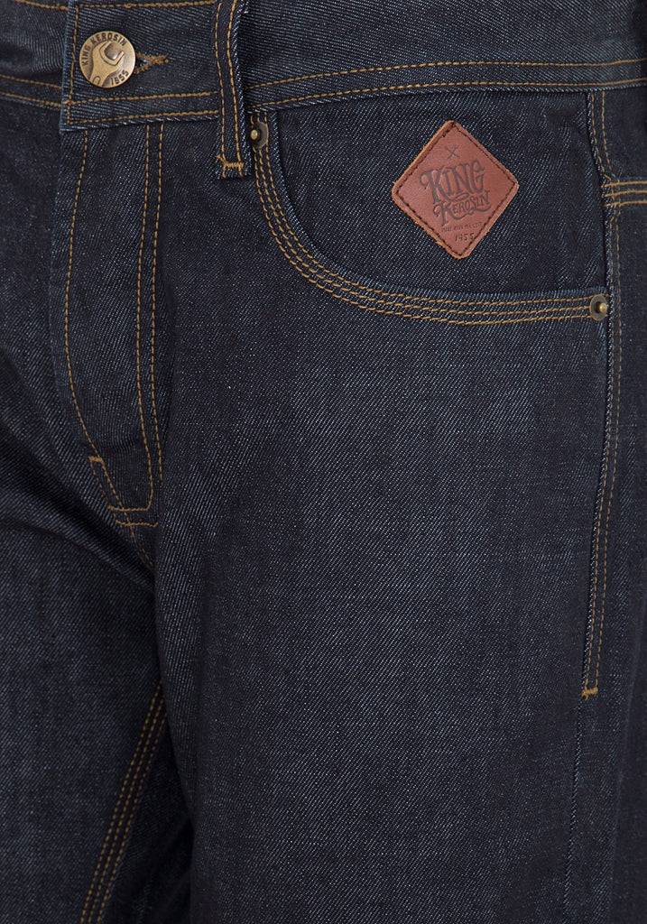 Queen Kerosin Regular Fit Jeans In Dark Blue Mit Logo-Patch «Robin»