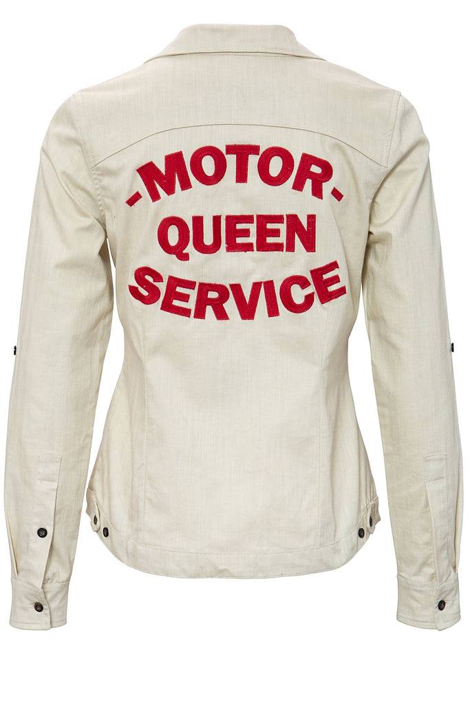 Queen Kerosin Reverskragen Bluse Im Racing Design «Motor Queen»
