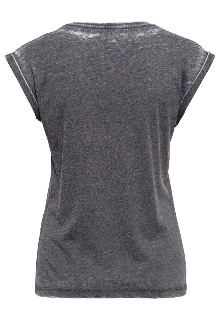 Queen Kerosin Roll-Up Sleeve T-Shirt «Rebel Queens Motorcycle Gang»