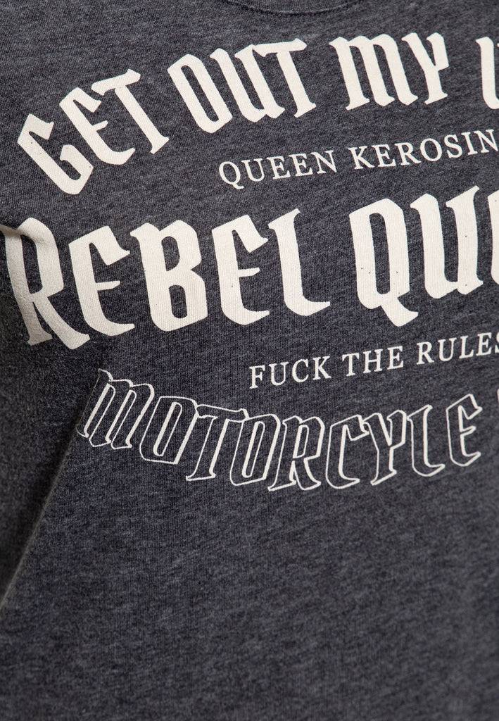 Queen Kerosin Roll-Up Sleeve T-Shirt «Rebel Queens Motorcycle Gang»