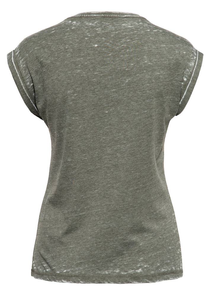 Queen Kerosin Roll-Up Sleeve T-Shirt «Spread Your Wings»