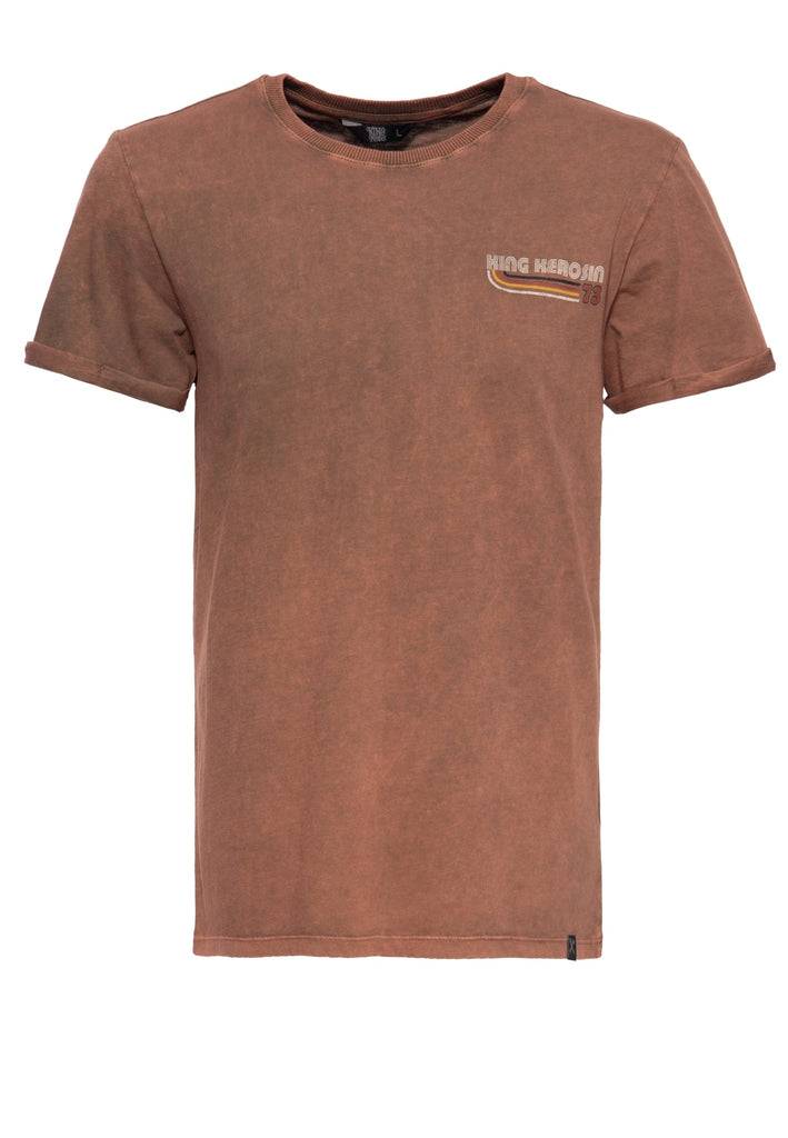 Queen Kerosin Roll-Up T-Shirt Acid Wash Mit Backprint «Chopper Until Death»