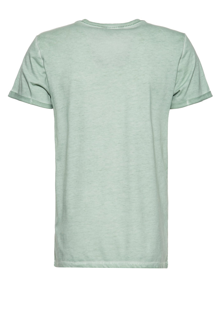 Queen Kerosin Roll-Up T-Shirt Oil Wash Mit Monster-Print Und V-Ausschnitt «V8 Monster»