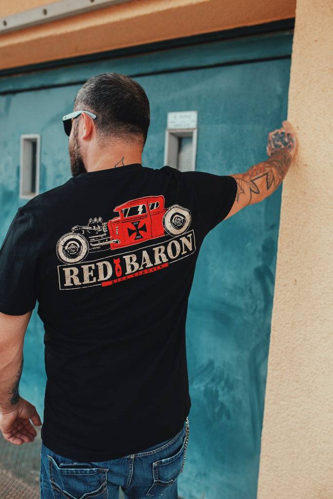 Queen Kerosin Shirt Im Retro Style Mit Back Print «Red Baron»