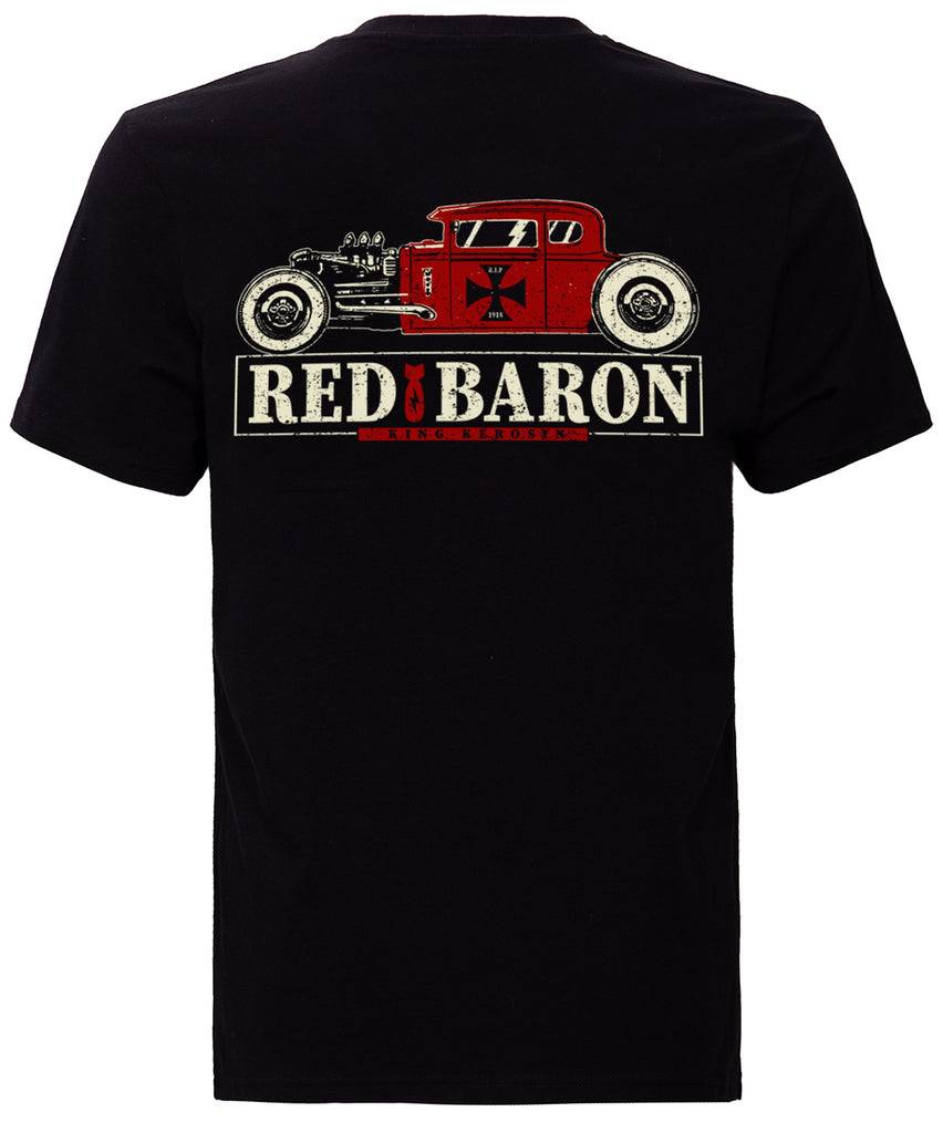 Queen Kerosin Shirt im Retro Style mit Back Print «Red Baron»
