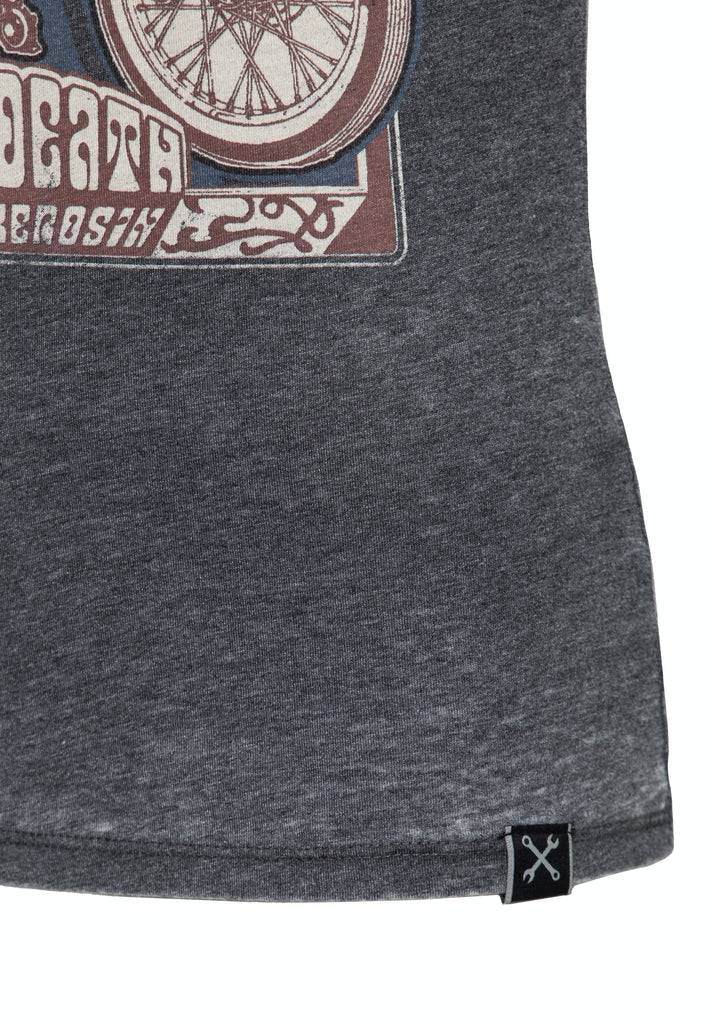 Queen Kerosin Sleveless Enzymewash Shirt «Chopper 1974»