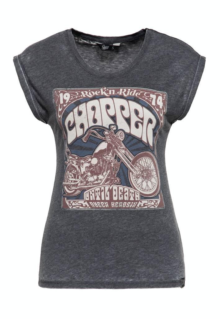 Queen Kerosin Sleveless Enzymewash Shirt «Chopper 1974»
