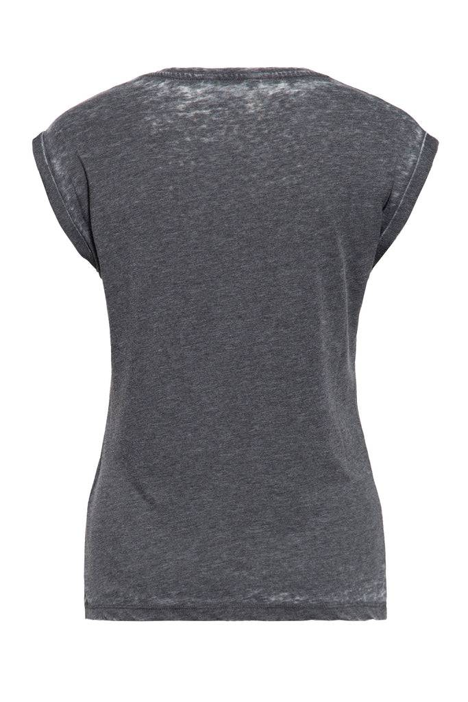 Queen Kerosin Sleveless Enzymewash Shirt «Snake Girl»