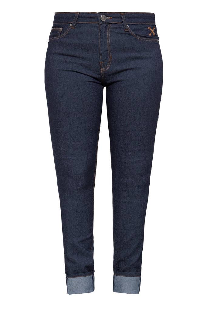 Queen Kerosin Slim Fit Jeans im 5-Pocket-Design mit bestickten Gesäßtaschen