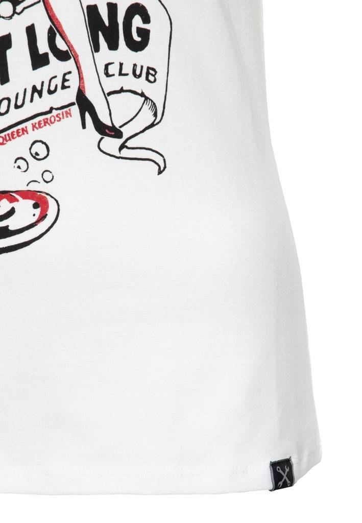 Queen Kerosin Slim Fit T-Shirt Mit Retro-Print «All Night Long»