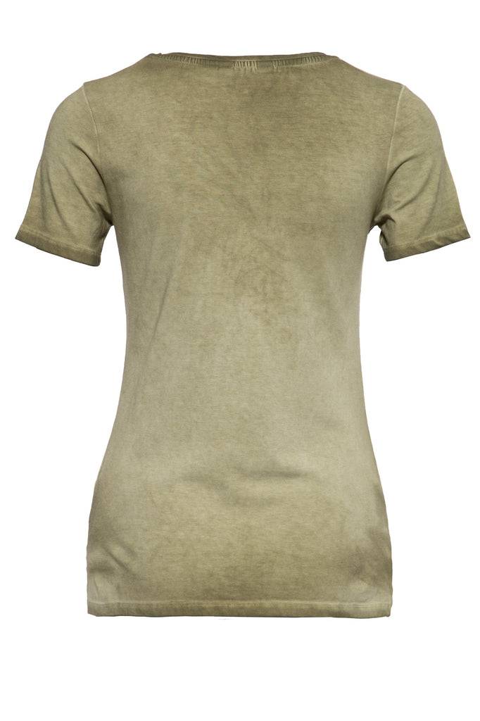 Queen Kerosin Slim Fit T-Shirt Mit Retro-Print Und Oilwash-Effekt «Velden Village 2020»