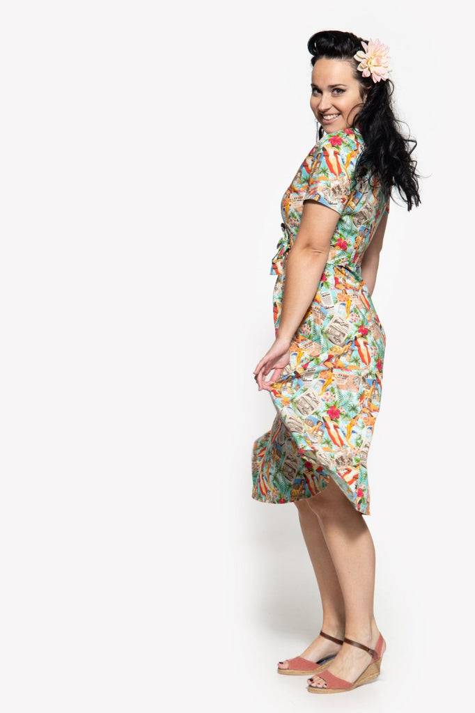 Queen Kerosin Sommerkleid Mit Allover-Print Im 50s-Look