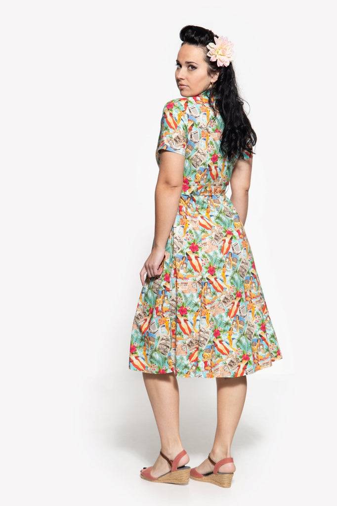 Queen Kerosin Sommerkleid Mit Allover-Print Im 50s-Look