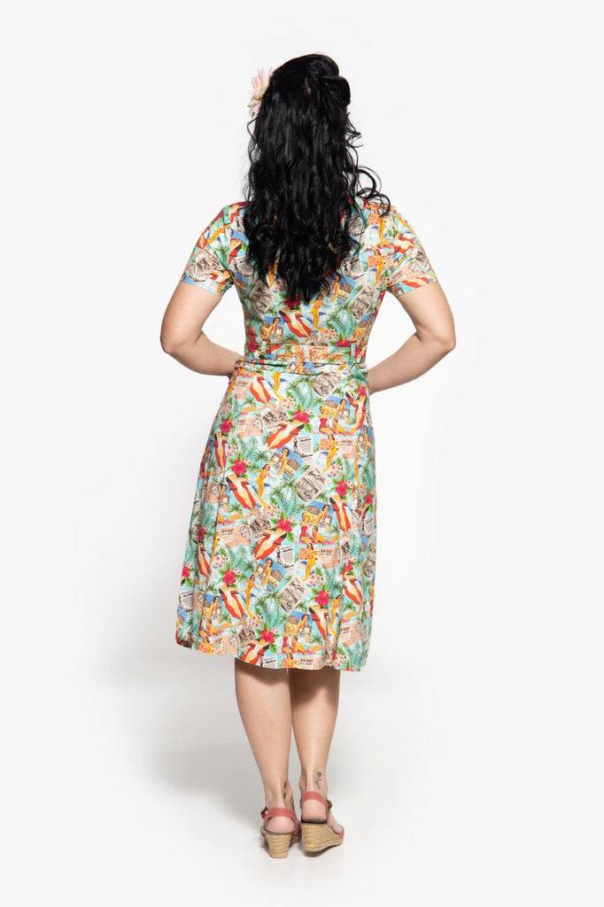 Queen Kerosin Sommerkleid Mit Allover-Print Im 50s-Look