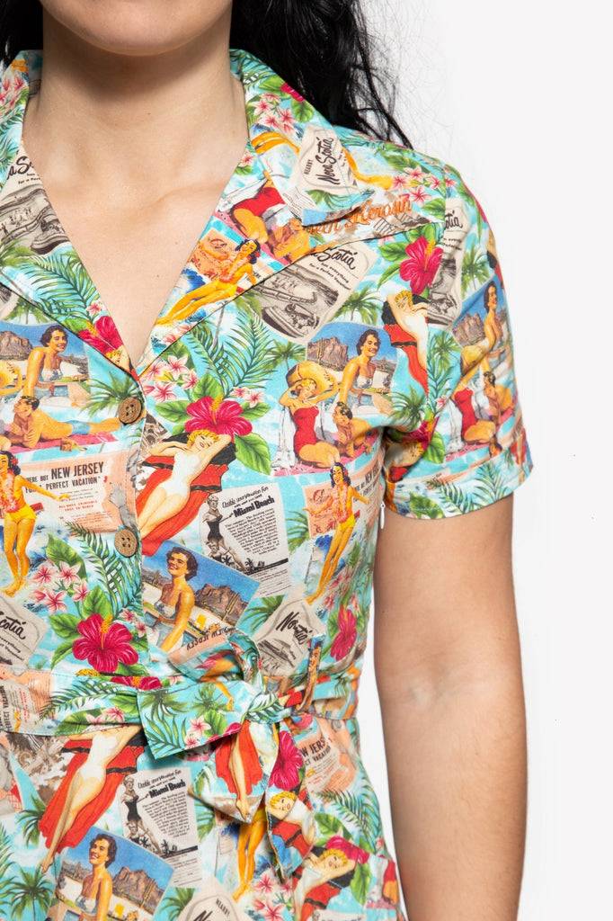 Queen Kerosin Sommerkleid Mit Allover-Print Im 50s-Look