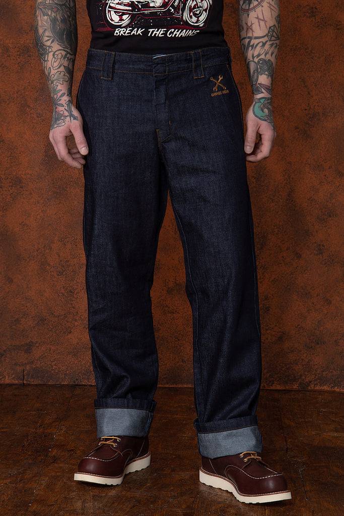 Queen Kerosin Straight Fit Jeans Im Workwear-Style «Garage Wear»