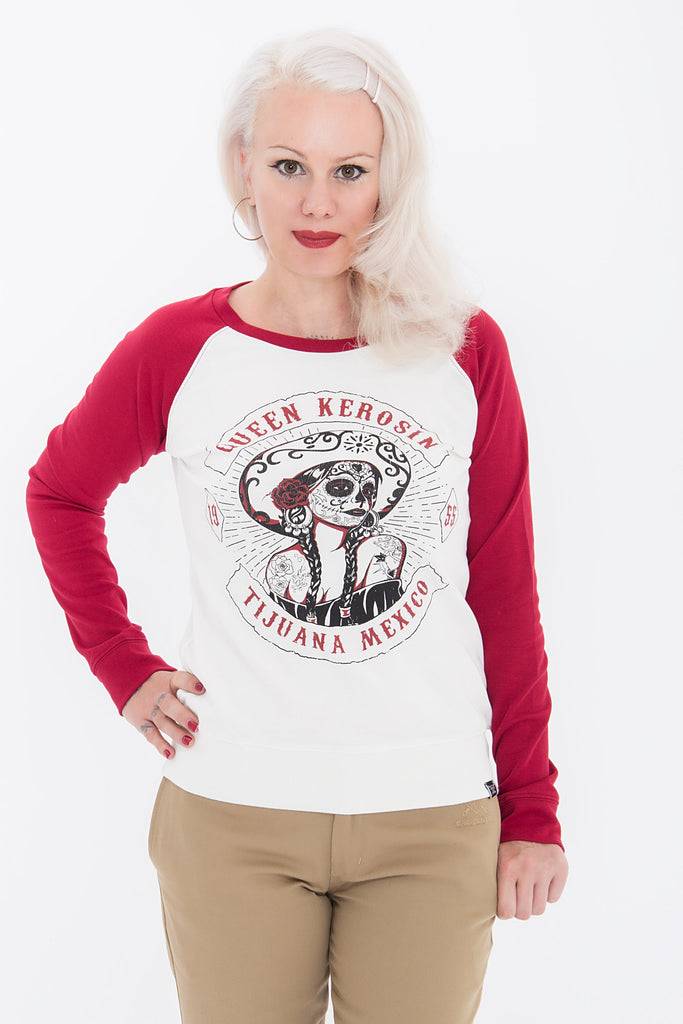 Queen Kerosin Sweater in Two-Tone Optik «Tijuana Mexico»