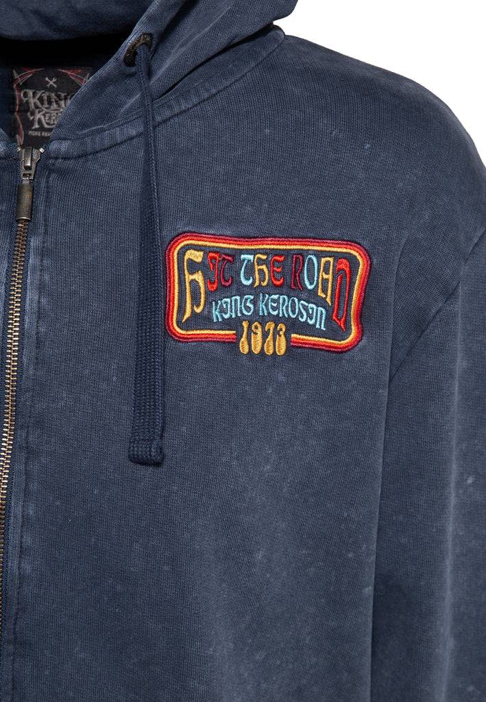 Queen Kerosin Sweatjacke Acidwash «Hit The Road Jack»