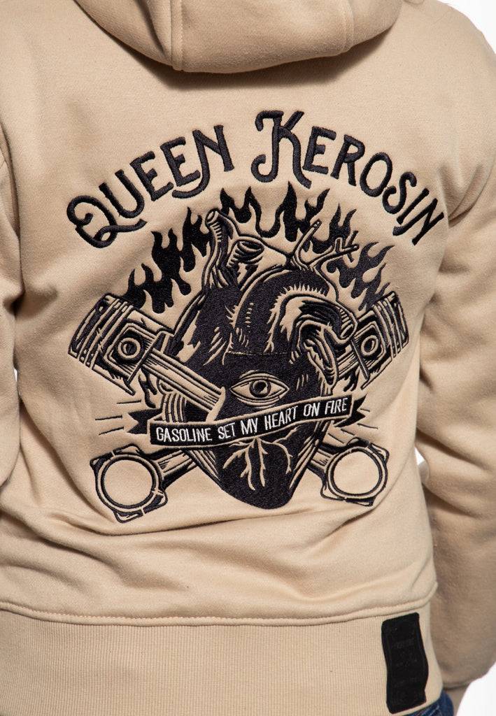 Queen Kerosin Sweatjacke Mit Kapuze «My Heart On Fire»