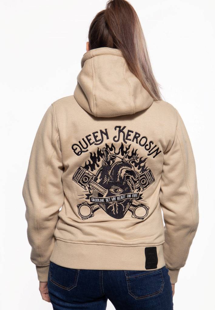 Queen Kerosin Sweatjacke mit Kapuze «My Heart On Fire»