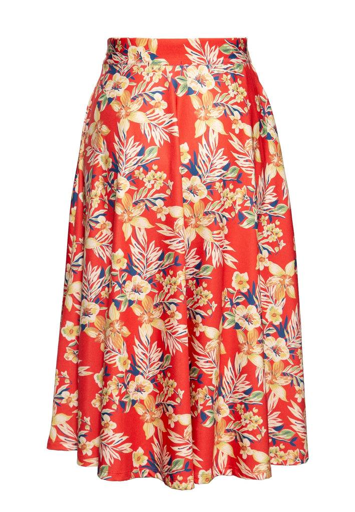 Queen Kerosin Swing Rock Mit Tropischen All-over-Print «Hawaii Red»