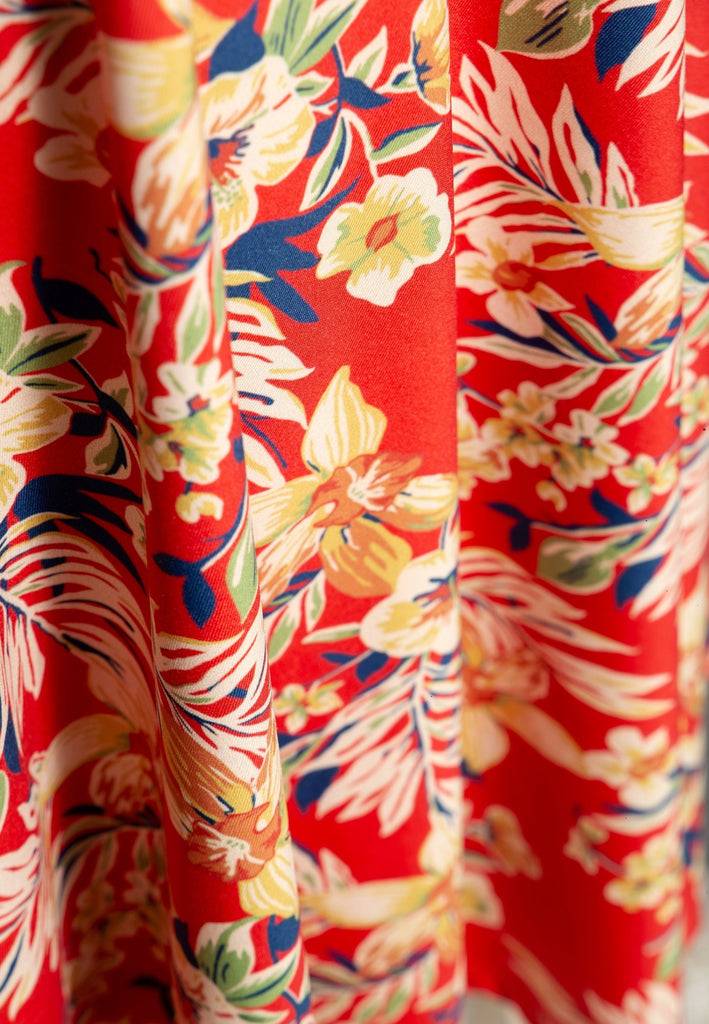 Queen Kerosin Swing Rock Mit Tropischen All-over-Print «Hawaii Red»