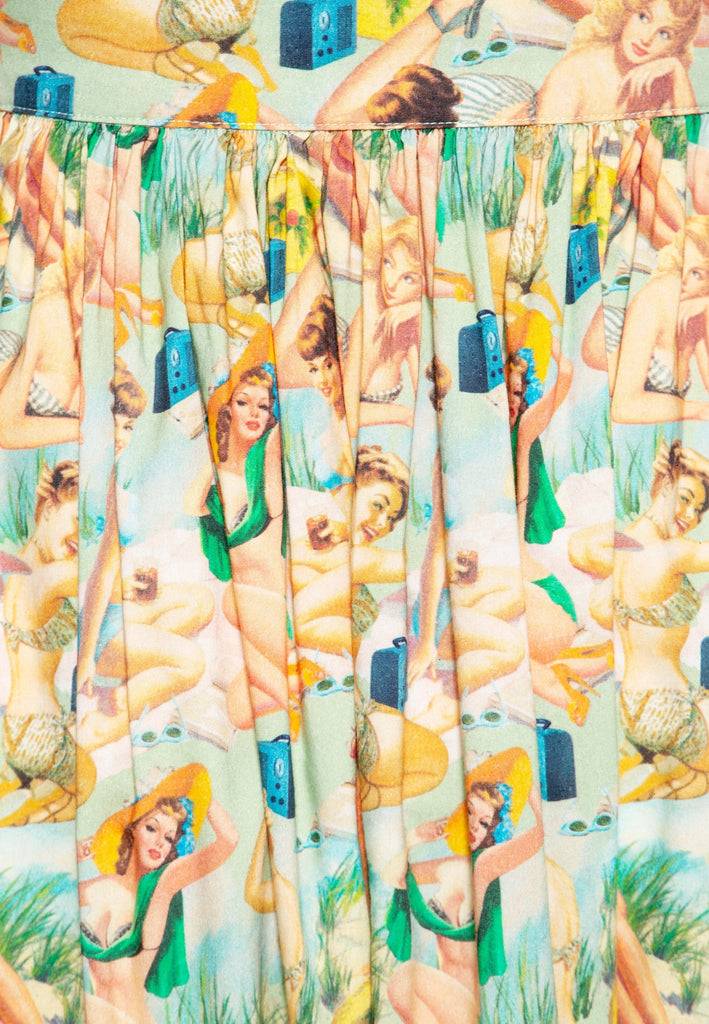 Queen Kerosin Swing Wickelrock Mit Pin-Up All-Over-Print «Pin-Up»