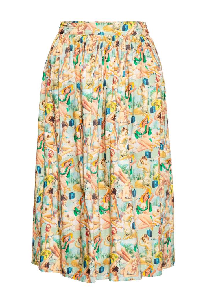 Queen Kerosin Swing Wickelrock mit Pin-Up All-Over-Print «Pin-Up»