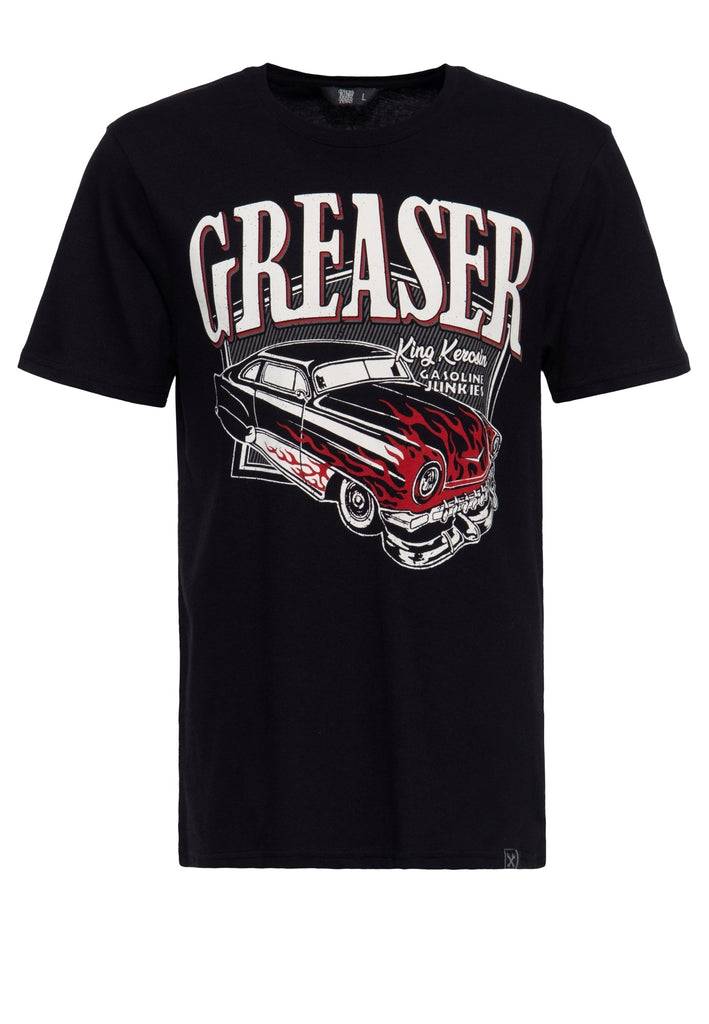 Queen Kerosin T-Shirt Mit Coolem Vintage-Print «Gasoline Junkies»