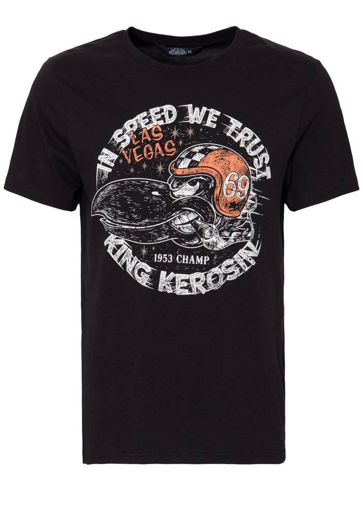 Queen Kerosin T-Shirt Mit Front Print «In Speed We Trust»