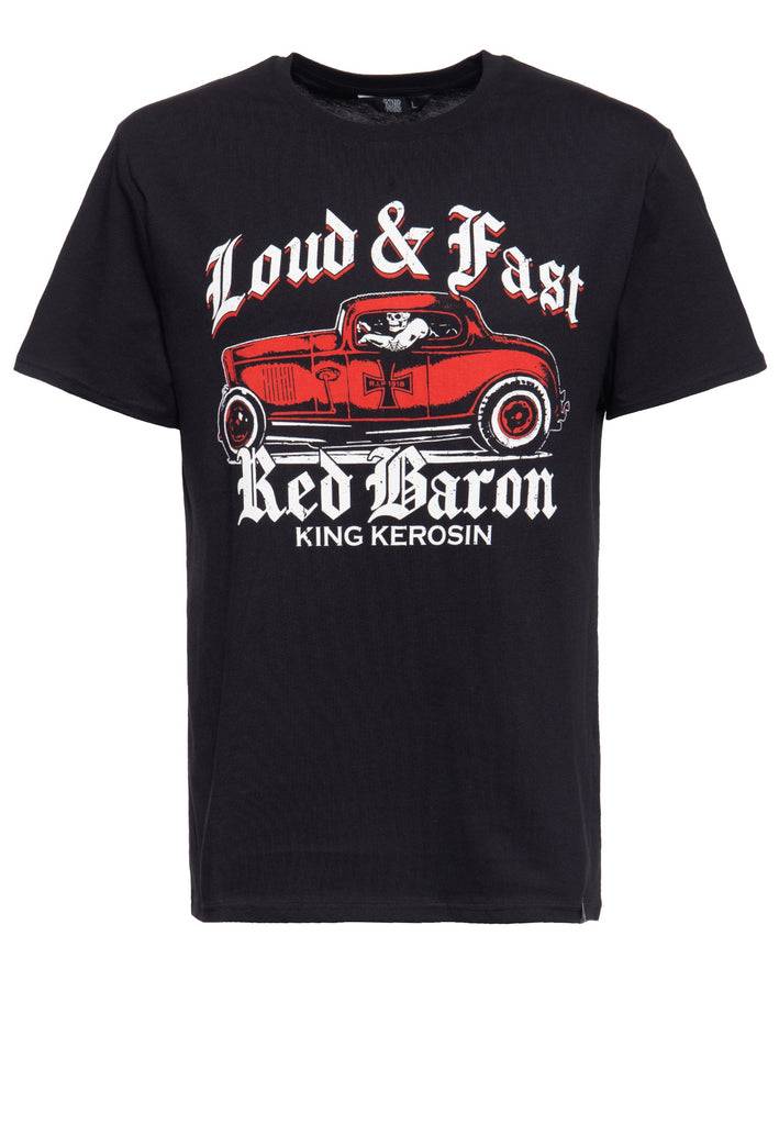 Queen Kerosin T-Shirt Mit Print In Der Front «Red Baron»