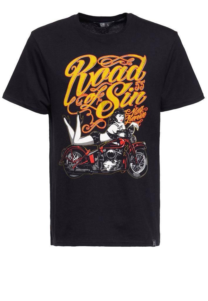 Queen Kerosin T-Shirt Mit Print In Der Front «Road Of Sin»