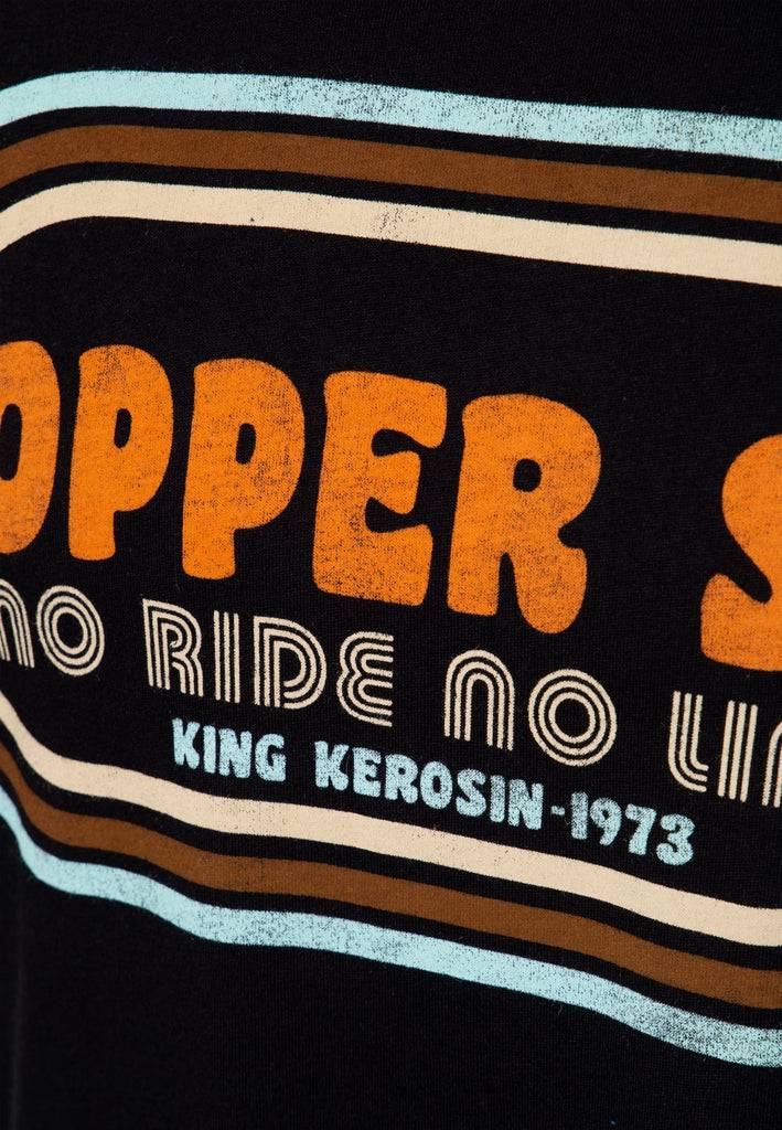 Queen Kerosin T-Shirt Mit Print Und Farbigen Absteppungen «Chopper Sh*t»