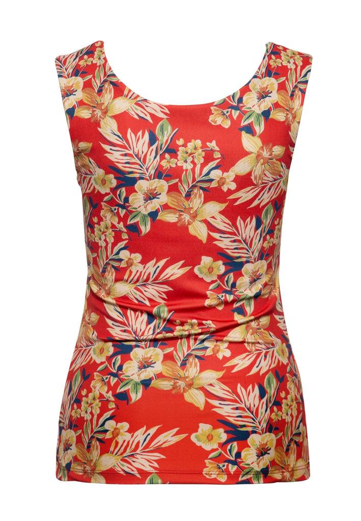 Queen Kerosin Trägertop Mit Tropischem All-Over-Print «Hawaii Red»